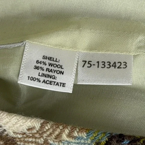 Ann Taylor Loft Petites Wool Blend Plaid Mini Skirt Green Blue Cream Size 6P - Picture 4 of 6